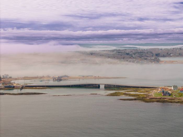 Bailey Island Bridge and Fog